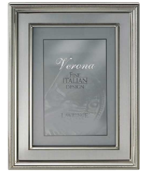 4x6 Silver Plated Metal Picture Frame - Brushed Silver Inner Panel