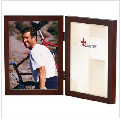 755646D 4x6 Hinged Double Walnut Wood Picture Frame - Gallery Collection