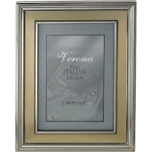 5x7 Silver Plated Metal Picture Frame - Brushed Gold Inner Panel