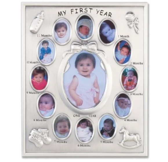 Silver Plated My First Year Picture Frame