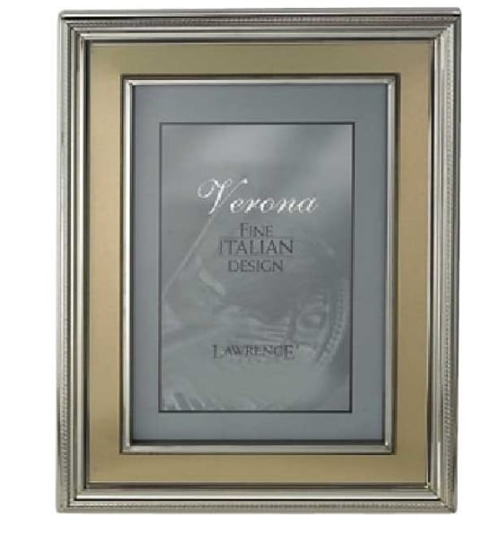 8x10 Silver Plated Metal Picture Frame - Brushed Gold Inner Panel