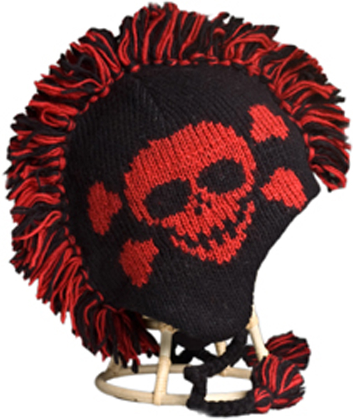 Picture of Nirvanna Designs CH120M Black-Red Skull Mohawk