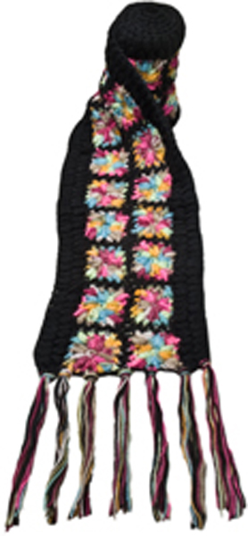 Picture of Nirvanna Designs SC07 Black Crochet Flower Scarf