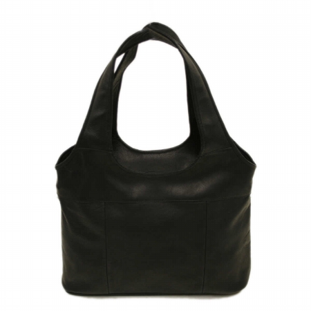 Picture of Piel Leather 2824-BLK Laptop Hobo - Black