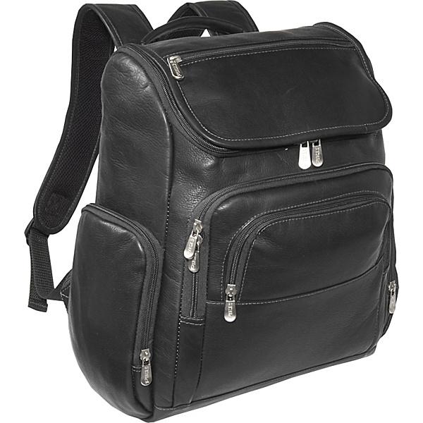 Picture of Piel Leather 2834-BLK Multi-Pocket Laptop Backpack - Black