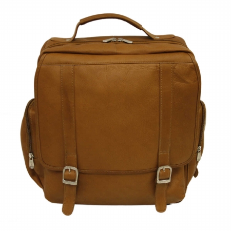 Picture of Piel Leather 2620 Vertical Computer Backpack - Saddle