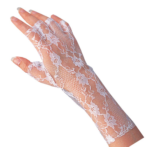 Picture of Franco-American Novelty Co 21882 White Lace Gloves