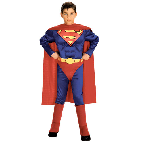 Picture of Rubies 6384 Superman with Chest Child Costume Size Large- Boys 12-14