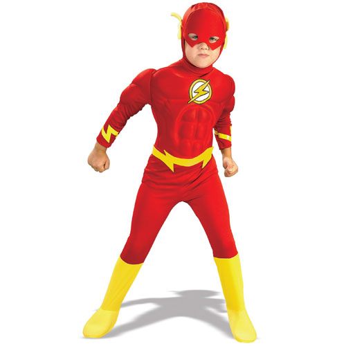 Picture of Rubies 21075 The Flash Muscle Chest Deluxe Child Costume Size Medium- Boys 8-10