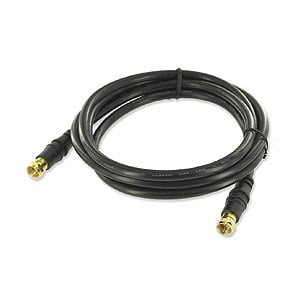 RG6 Coaxial Cable with Gold F Connector  50 Ft  Black -  Ziotek Inc, 128 3224