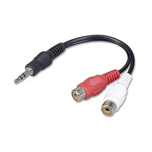 Picture of Audio Splitter  3.5mm Stereo Male To 2 RCA Female