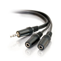 Picture of Cables To Go 40427 6Ft 3.5Mm Stereo Male To 3.5Mm Stereo Female Y-Cable