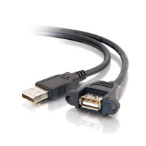 Picture of Cables To Go 28063 2Ft Usb 2.0 A Male To A Female Panel Mount Cable