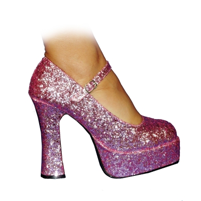 Picture of Ellie Shoes 147193 Mary Jane Platform- Pink Glitter Adult Shoes