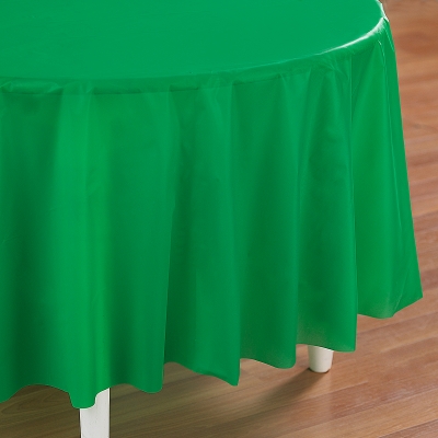 Picture of Creative Converting 192869 Emerald Green- Green Round Plastic Tablecover