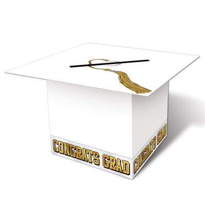 Picture of Beistle Company 202688 White Grad Cap Graduation Card Box