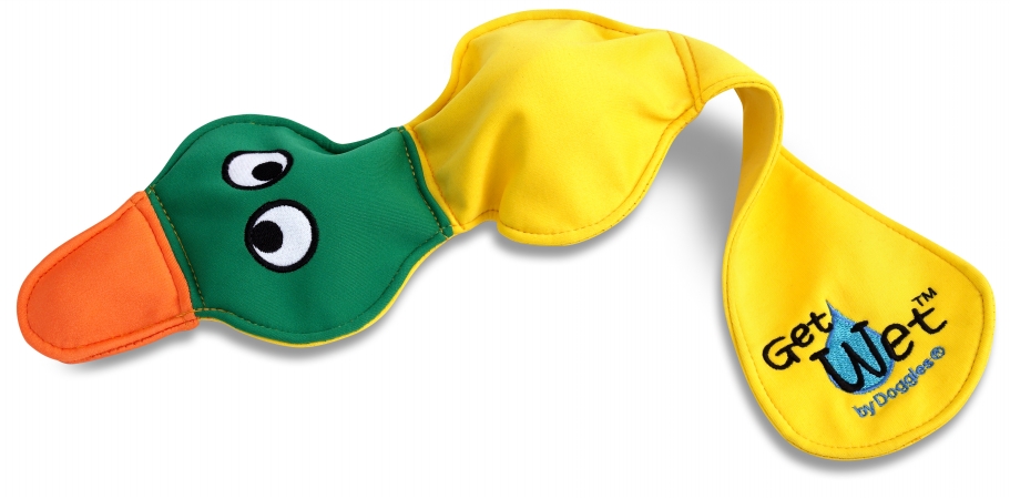 Picture of Doggles TYGWDK03 Get Wet Duck Dog Toy -Yellow