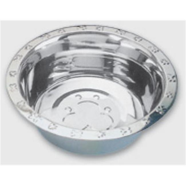 QT Dog SS0212 32 Ounce Embossed Rim Standard Food Bowl