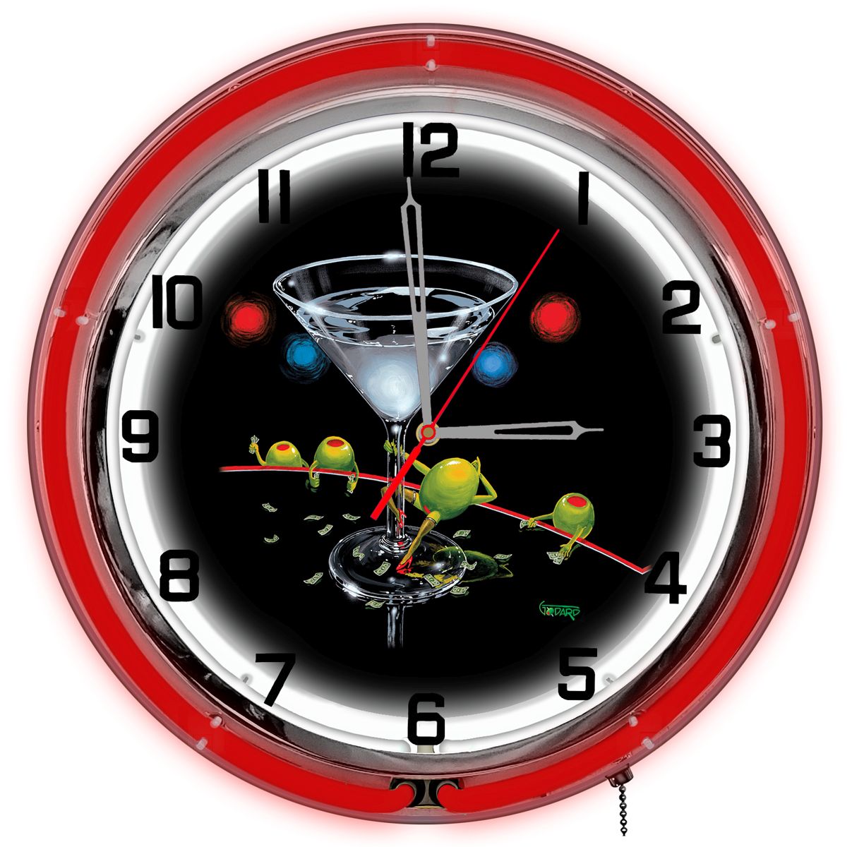 Dirty Martini 14 in. Neon Clock
