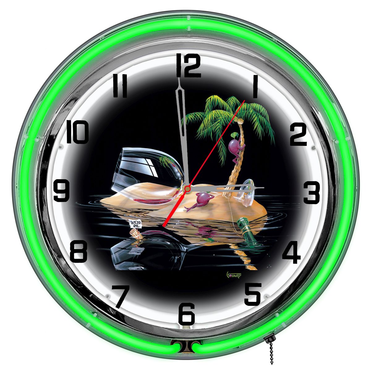 Lost In Paradise 14 in. Neon Clock