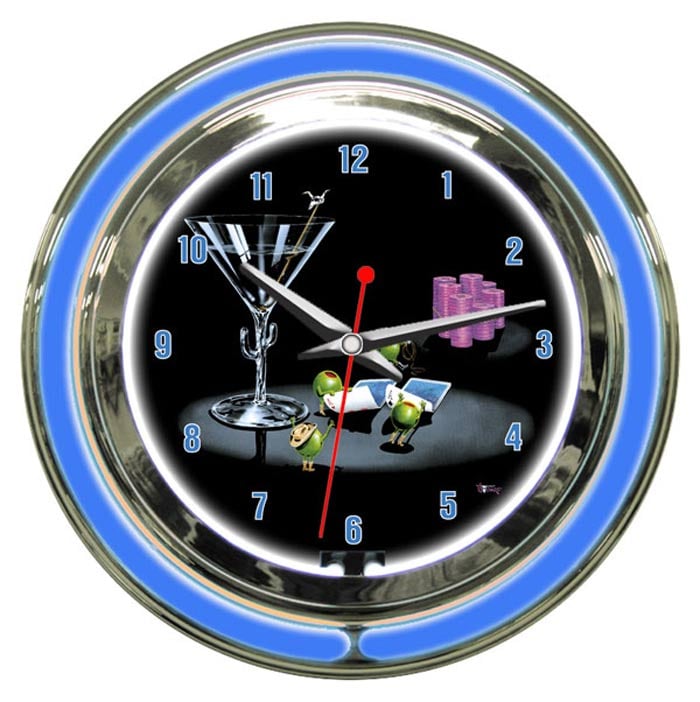 Pocket Rockets 14 in. Neon Clock