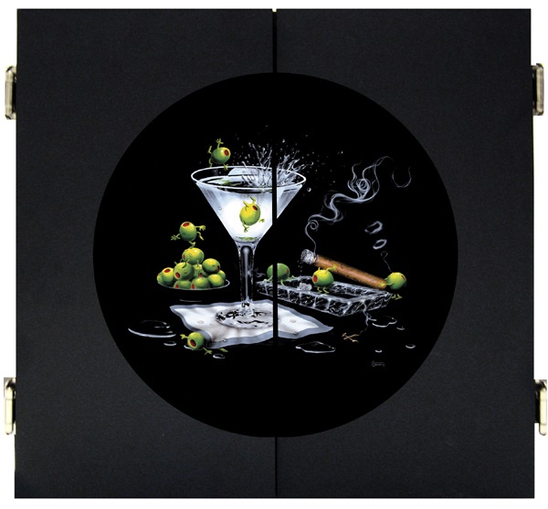 Olive Party II Dartboard Cabinet