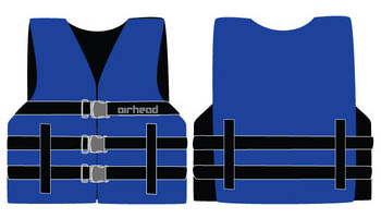 Picture of Sports Stuff 10002-03-A-BL Airhead Nylon Youth PFD  Open Side - Blue Wetsuit