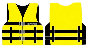 Picture of Sports Stuff 10002-03-A-YW Airhead Nylon Youth PFD  Open Side - Yellow Wetsuit