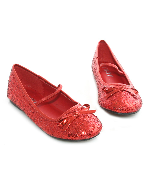 Picture of Ellie Shoes E013BALLETGR-L Red Ballet Slipper with Glitter Child Size Large