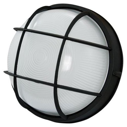 Picture of Efficient Lighting EL-120L-109E26LED-B Expedition Outdoor Flushmount  Die Cast Aluminum  Powder Coated Black Finish with Ribbed Glass  Energy Star Qualified