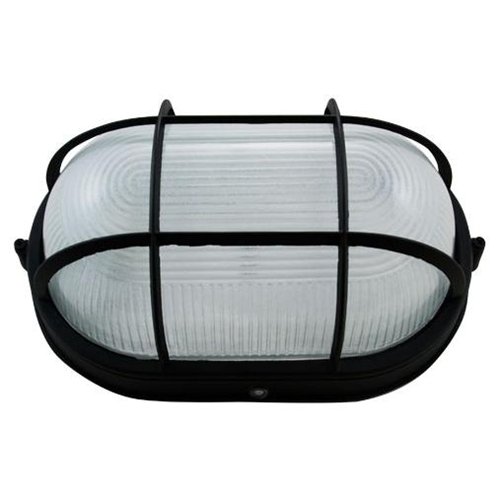 Picture of Efficient Lighting EL-130L-109E26LED-B Expedition Outdoor Flushmount  Die Cast Aluminum  Powder Coated Black Finish with Ribbed Glass  Energy Star Qualified