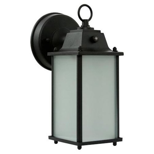 Picture of Efficient Lighting EL-102-109E26LED Timeless Outdoor Wall Lantern  Die Cast Aluminum  Powder Coated Black  Frosted Glass with Built-in photocell  Energy Star Qualified
