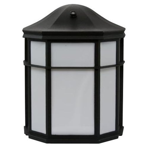 Efficient Lighting Timeless Outdoor Wall Pack Die Cast Aluminum Powder Coated Black Acrylic Lens with Built-in photocell Energy Star Qualified