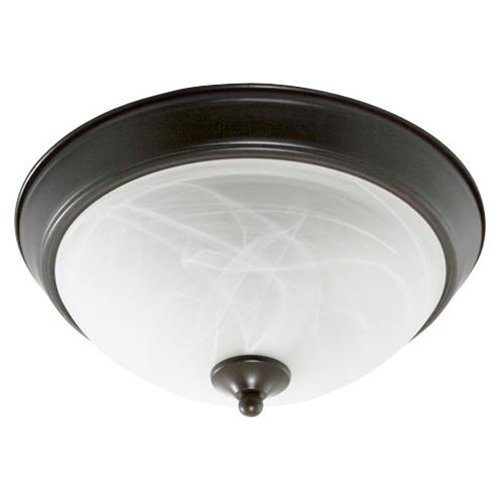 Efficient Lighting  Traditional Family Flushmount  Oil Rubbed Bronze Finish with Alabaster Glass  Energy Star Qualified