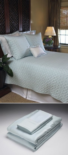 Home Source 51500CKB05 100 Percent Bamboo Cal King Fitted Sheet - Sky