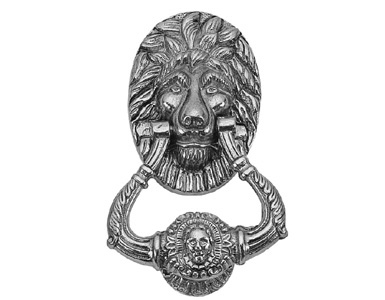 Lion Door Knocker 7-.50 in. Satin Nickel