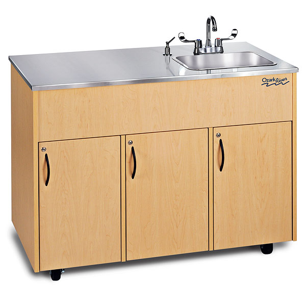 ADAVM-SS-SS1DN SS1D Silver Series Advantage 1D Portable Hand-Washing Station - Maple