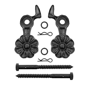 Picture of John Wright 88-252 Pair of Cast Iron Sun Flower Shutter Dogs - Lag Mounted