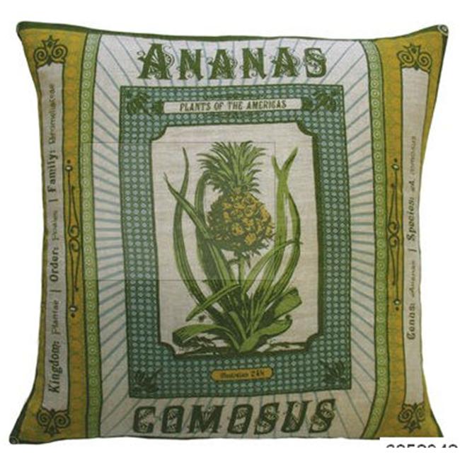 Koko Company 91800 Botanica- Pillow- 20X20- Linen- Ananas Comosus Print.