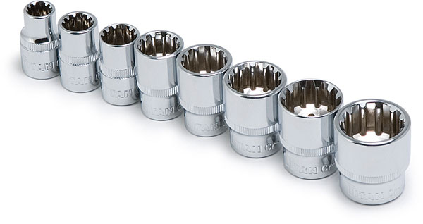 Titan Tools Spline Socket Set 8-Piece 3/8" Drive (15202)