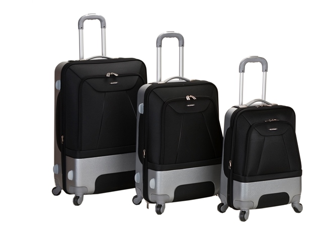 Picture of Rockland F135-Black 3 Rome Pc Hybrid Eva/Abs Luggage Set