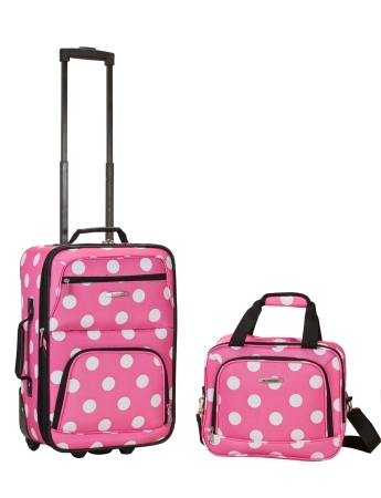 Picture of Rockland F102-Pinkdot 2 Pc Pinkdot Luggage Set