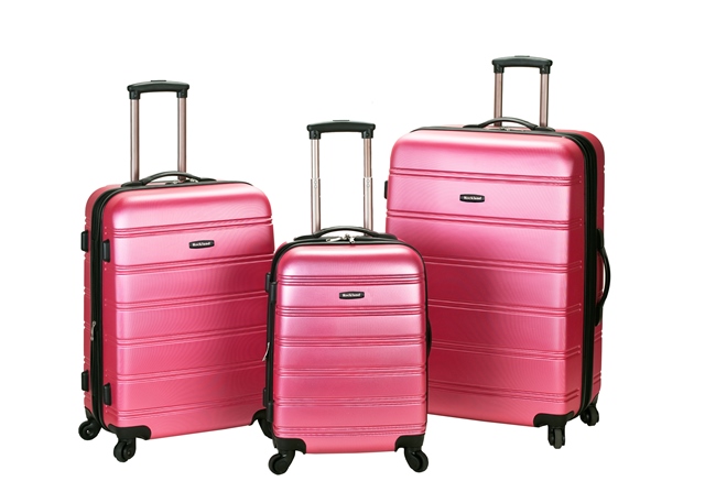 Picture of Rockland F160-Pink Melbourne 3 Pc Abs Luggage Set
