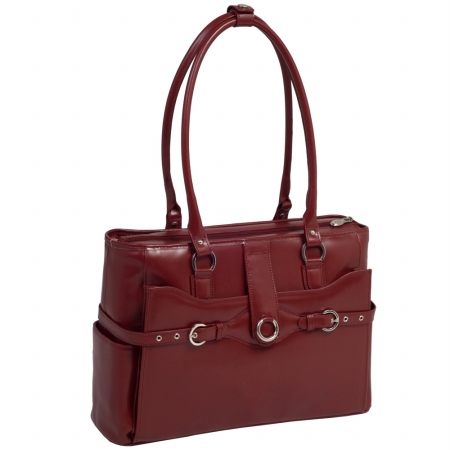 Picture of McKlein 96566 Willow Springs 96566- Red Leather Ladies Briefcase