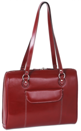Glenview C- Red Leather Ladies Laptop Case