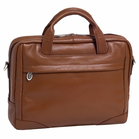 Picture of McKlein 15494 Montclare 15494S- Brown Leather Small Laptop Brief