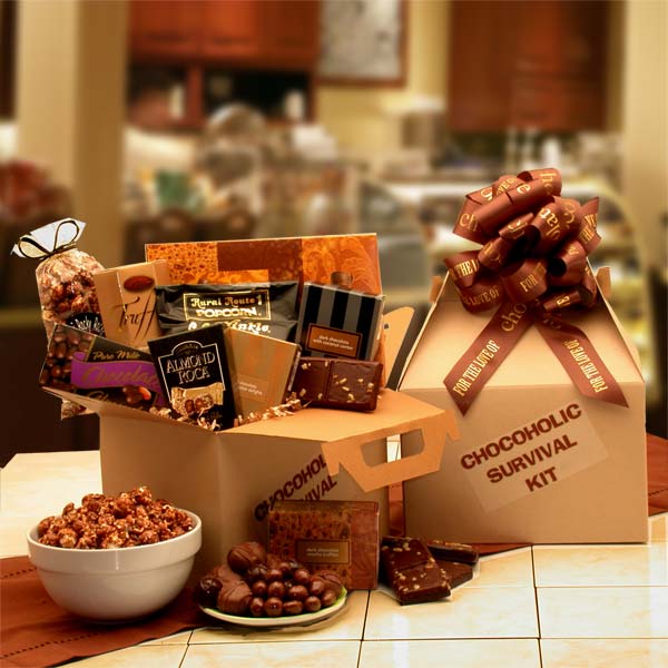 Picture of Gift Basket 819292 The Chocoholics Survival Kit with nuts