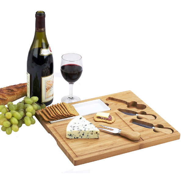 Picnic at Ascot CB15 Celtic Cheese Board Set - Ceramic Dish - Bamboo
