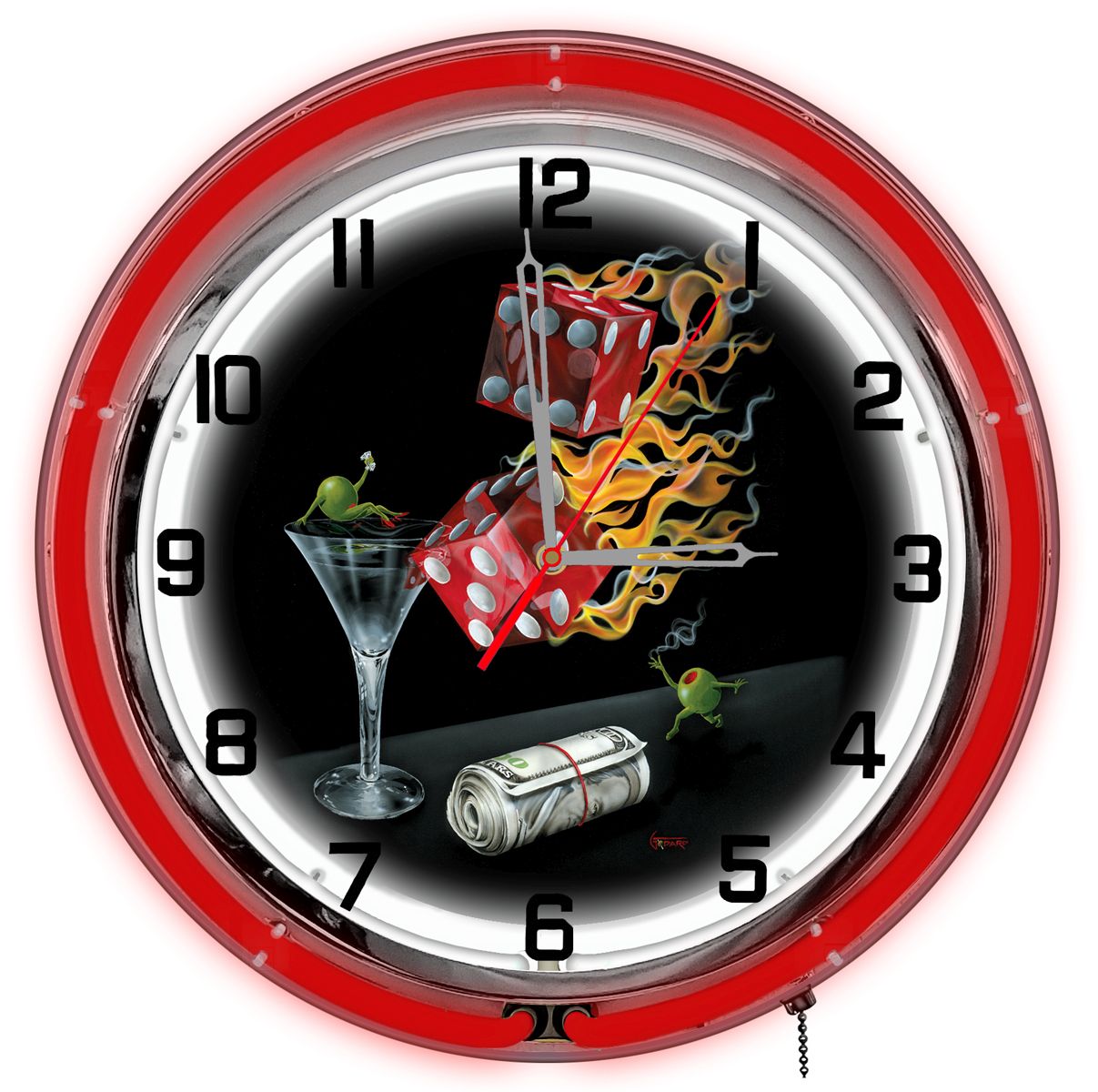 Shootin The Wad 18 ft. Neon Clock