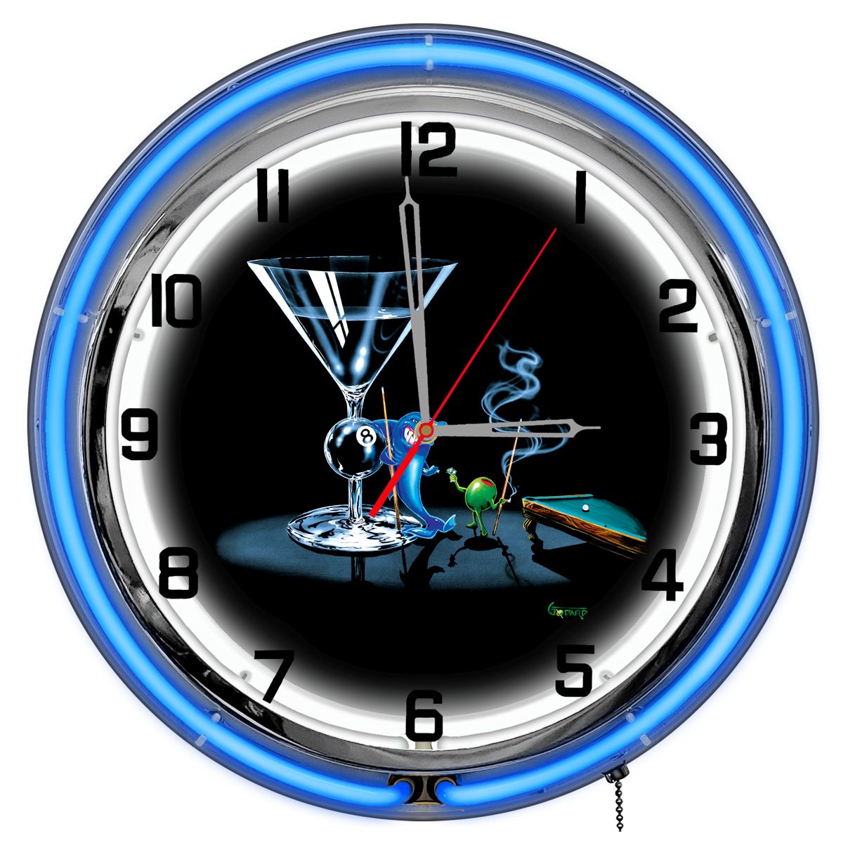 Pool Shark 18 ft. Neon Clock